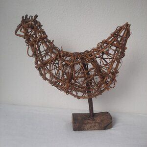 Twig Folk Art Primitive Style Rooster 12” Chicken Farmhouse Rustic Cabin Décor